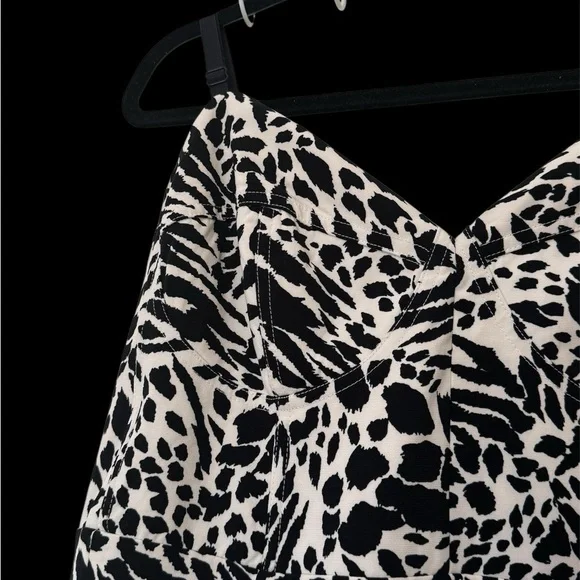 Sergio Hudson Elegant Black and White Print Midi Dress size XL - Picture 5 of 7